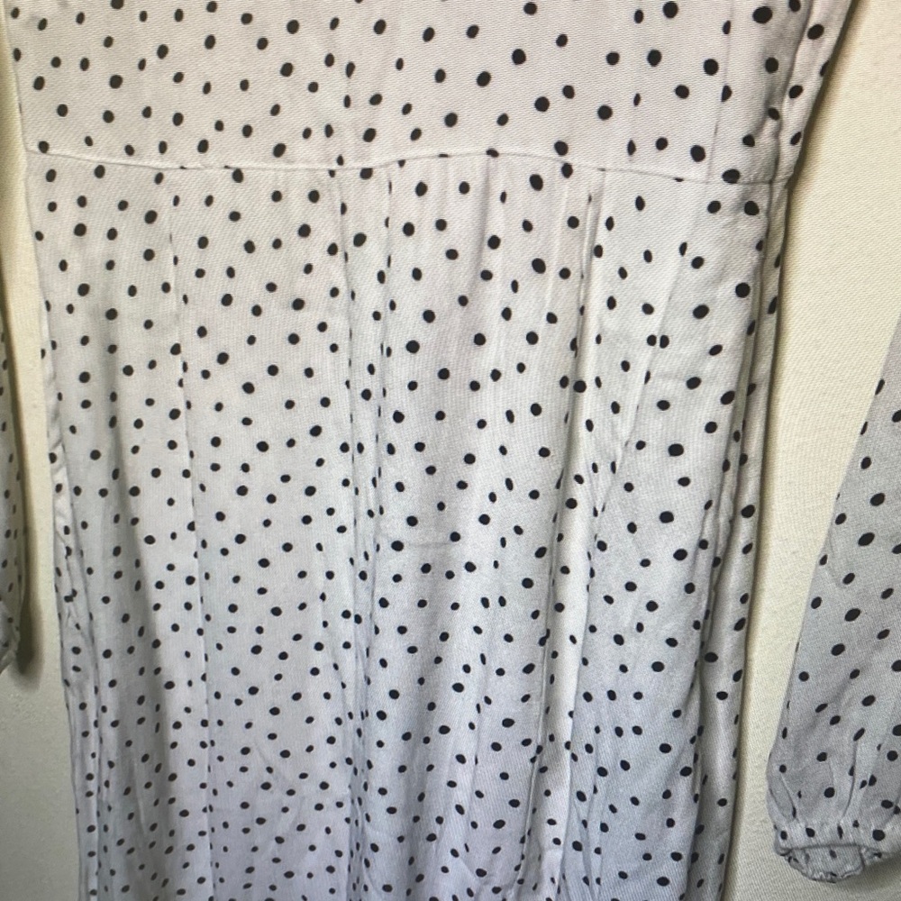 Abercrombie & Fitch White Long Sleeve Polka Dot Dress - Picture 3 of 11